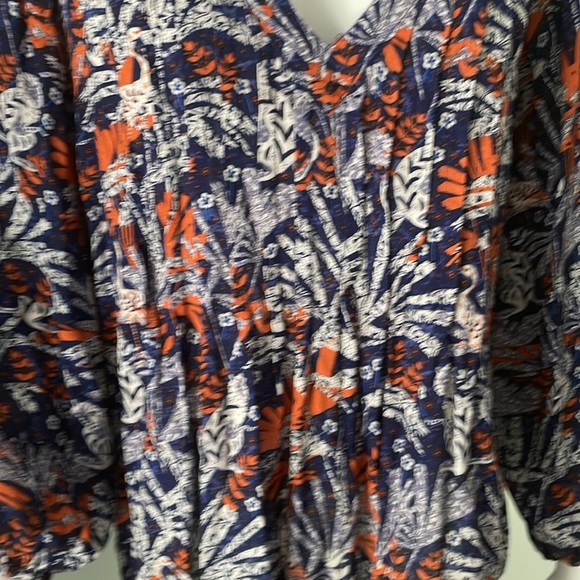 ANTHROPOLOGIE Maeve Cathy Pleated Blue Jungle Top Medium - Picture 5 of 11